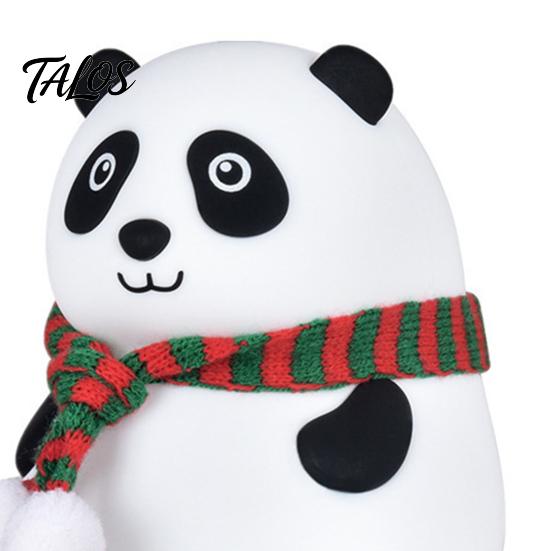 Creative Birthday Gift Silicone Panda LED Night Light, Rechargeable Cartoon Bedside Lamp with 7 Nursery Light Colors, Soft Color Changing Desk