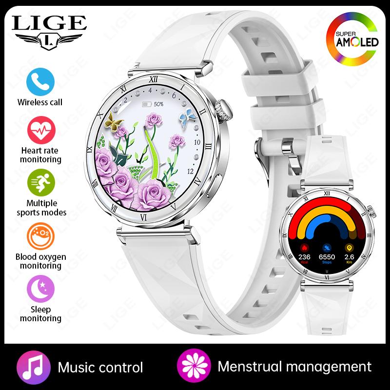Voice Calling Smart Watch Fashion Diamond Lady Wristwatch AMOLED Always On Display Health Monitor Women Fitness Smartwatch