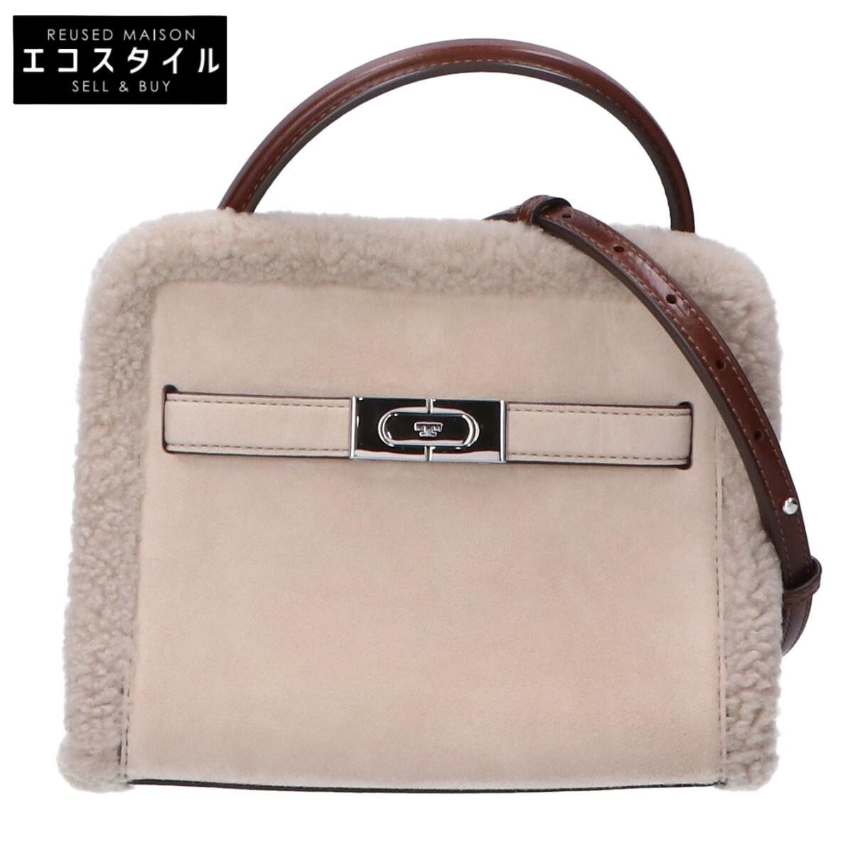 

Tory Burch [ ] Lee Radziwill Petite Double Bag 2WAY Handbag greigeUsed