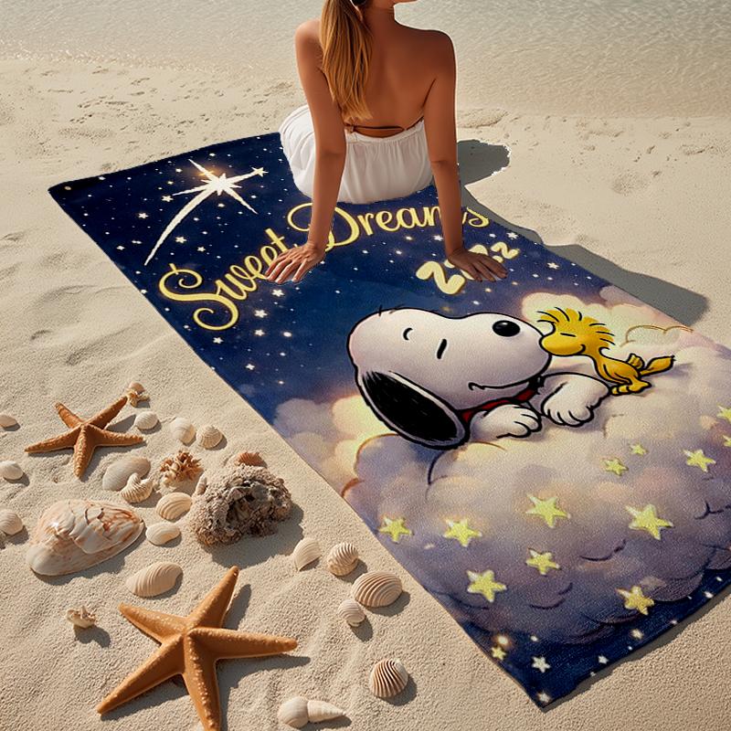 Snoo-dog Dreams On The Moon Beach Towel, Super Soft Microfiber, Gift for Her/Him, Birthday, for Pool, Beach, Travel, Home Decor Fan gifts