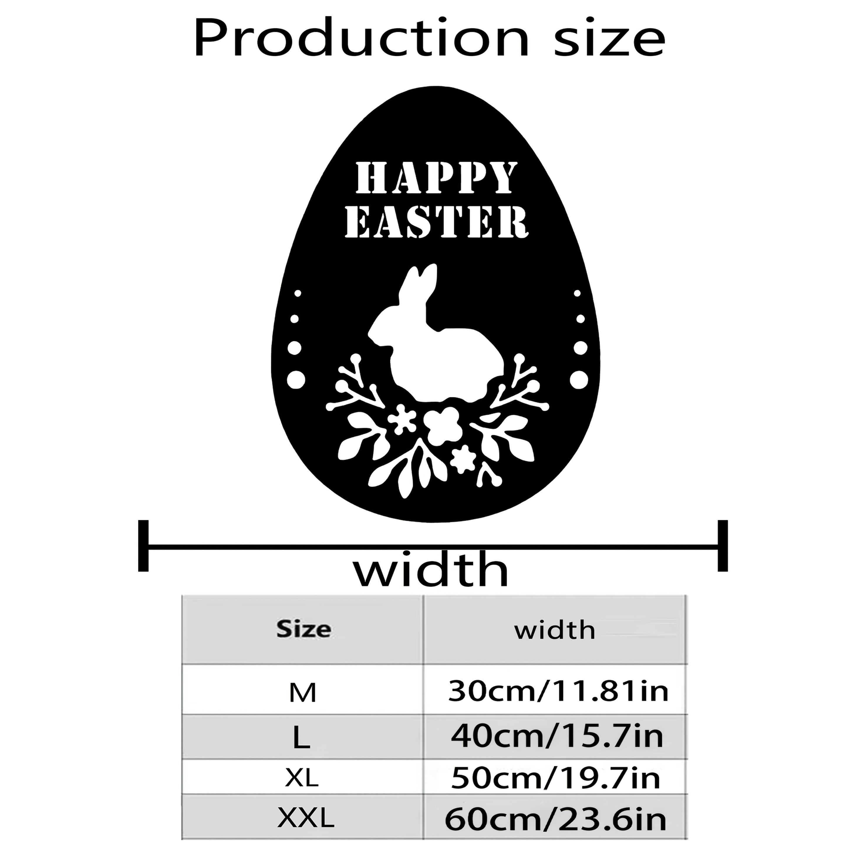 Vintage Easter Metal Wall Art, Personalized Bunny Egg Design, Iron Silhouette, Spring Gift for Family, Indoor Outdoor Decor 30cm