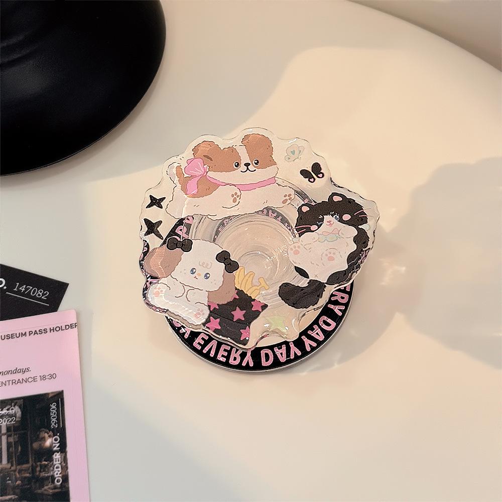 Adorable Pet Dog & Cat Magnetic Phone Holder - Cute Cartoon Creative Girly Accessories with Heart Design, Trendy Ins Style. Holder
