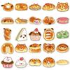 50 Hand-drawn Bread Dog Graffiti Stickers: Cute Cartoon Dessert Designs for Water Bottles, Phones, and Journals.