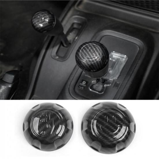 

Gear Shift Drive Mode Knob Trim Decor Cover For Jeep Wrangler JK 2011-17 Carbon