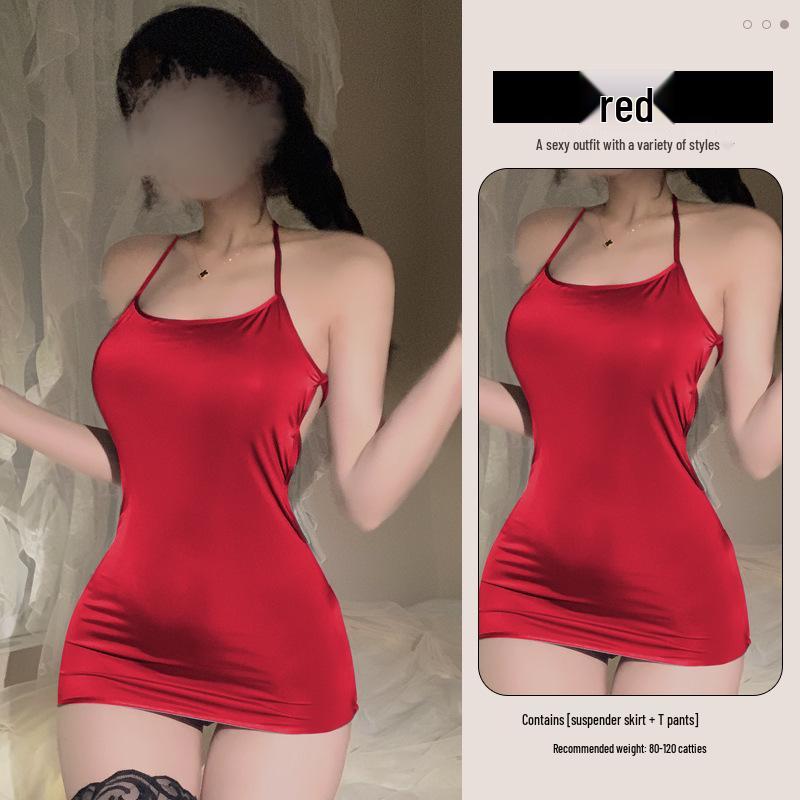 Linlinting Tempting Backless Lingerie Nightgown with Quick Release Open Crotch - Style 2048