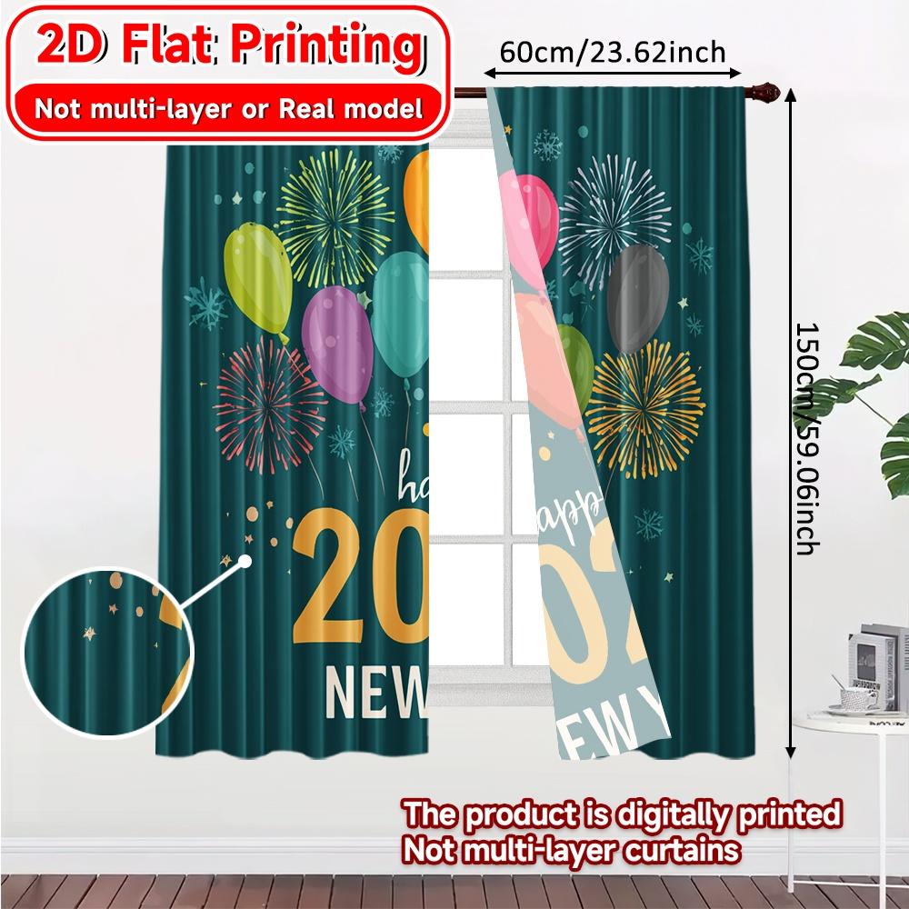 2D Flat Printing  2pcs  Celebration Popular Curtains&Window Treatment Polyester Curtains Outdoor Decorations Decorative for