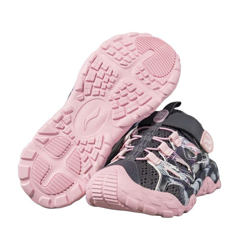 Li Ning Comfortable Fashionable Non-Slip Durable Low-Top Kids Sandals Kids Sandals Pink YKEV016-6