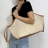 Woven Mesh Portable Tote Bag Women'S Large Capacity Spring And Summer Leisure Vacation Lazy Wind Commuter Shoulder Bag