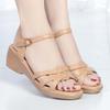 Large Size 43 Summer New Woman Sandals Mother 5CM Wedges Genuine Leather Sandals Slip Comfort Female Soft Bottom Sandals