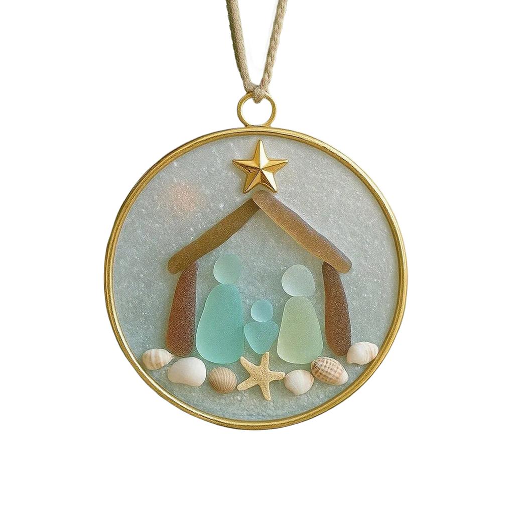 2D Flat Acrylic Coastal Christmas Tree Decoration Ocean Theme Home Decor And Room Decoration