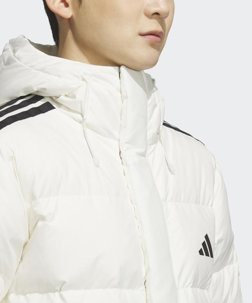adidas 3-Stripe Regular Fit Long Down Padded Jacket - White / Jz8732