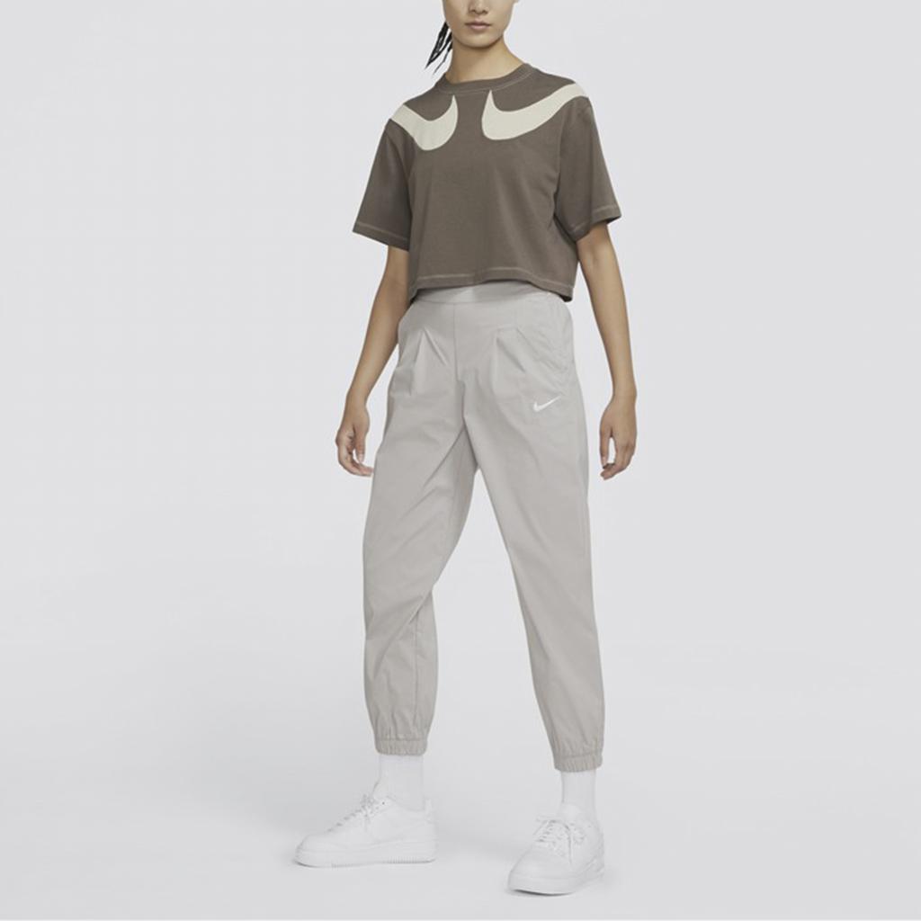 Nike Sportswear Icon Clash Embroidered Logo Woven Tapered Cropped Sports Pants Women Pants Khaki DD5049-033