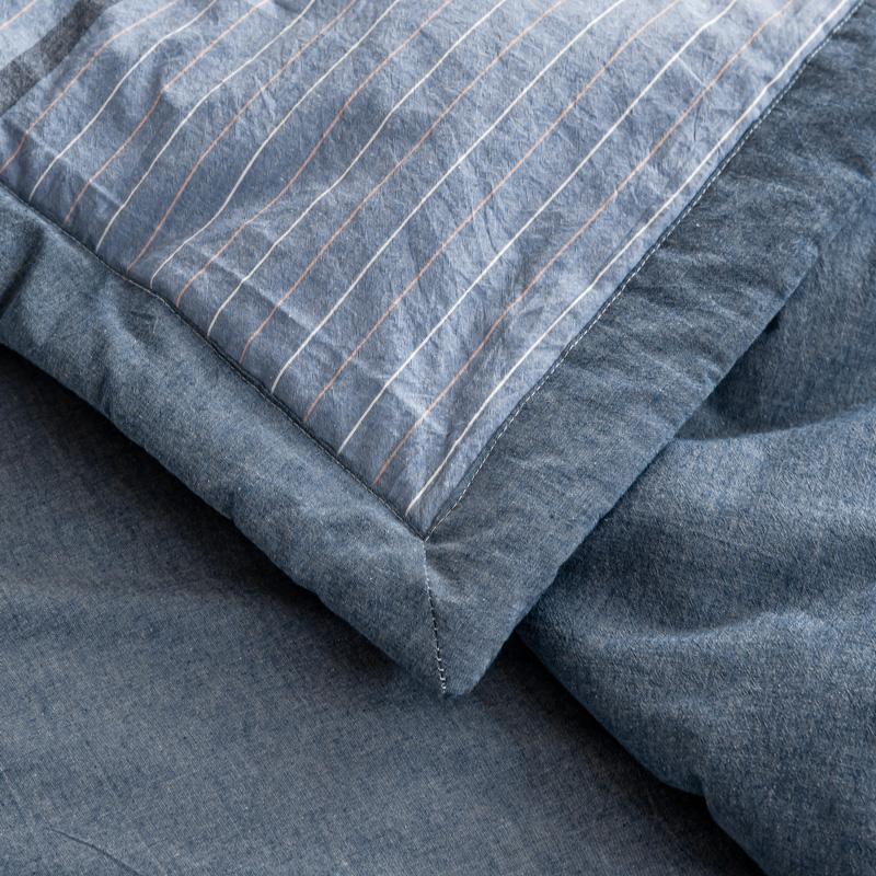 Simple Lines Summer Quilt Japanese Style Cotton Air Conditioning Quilt Luxury Soft Breathable Thin Blanket for Adults Kids