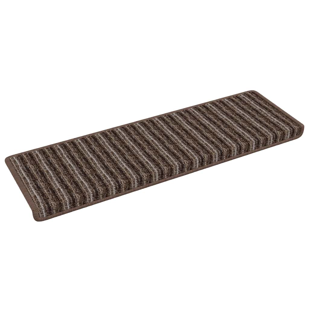 Self Adhesive Stair Treads 15 pcs Brown 65 x 21 x 4 cm