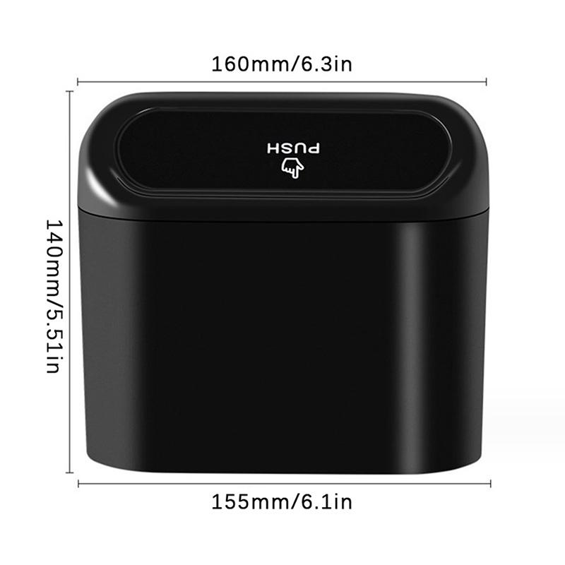 Car Interior Storage Case Trash Bin Push Can Mini Tray Dustbin Garbage Box Door Seat Clip Stand Holder Automotive Accessories