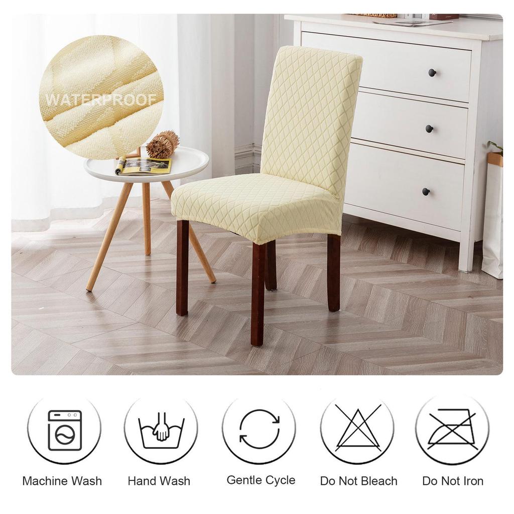 Waterproof Parallelogram Jacquard Dining Chair Cover