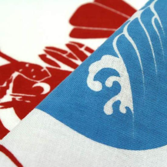 Dyeing Anbo Hand Towel the Shrimp Authentic Dyed Cotton Tokuoka Made In Japan 35cm X 100cm "Riding Waves" 100%
