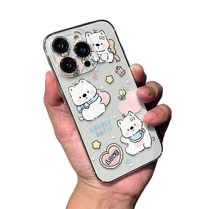 Love Heart Puppy iPhone 17 Pro Max Case, Soft Transparent Cute Design for Women