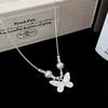 Butterfly Pearl Pendant Necklace For Women Clavicle Chain Luxury Design French Elegant Jewelry Gifts Wholesale
