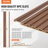 Wood Slat Acoustic Panels 8 PCS 96 X 6 Inch WPC for Modern Wall Grey Oak