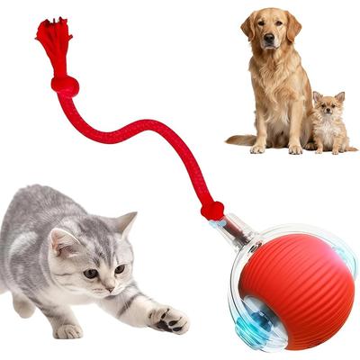 Interactive Cat Toys for Indoor Cats - Motion Activated Cat Balls with 360° - Kitten Toys To Relieve Boredom for Bored Kitten Pet Cats Dogs (Red)
