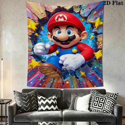 Super Mario Poster Wall Hanging Printed Fabric Blanket Decorative Tapestries for Bedroom Living Room Home Decor