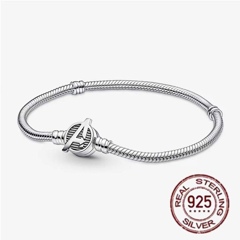 1/100 S925 Silver Heart Crown Snake Bone Bracelet Women Fashion Jewelry Original DIY Bracelet Gift for Her
