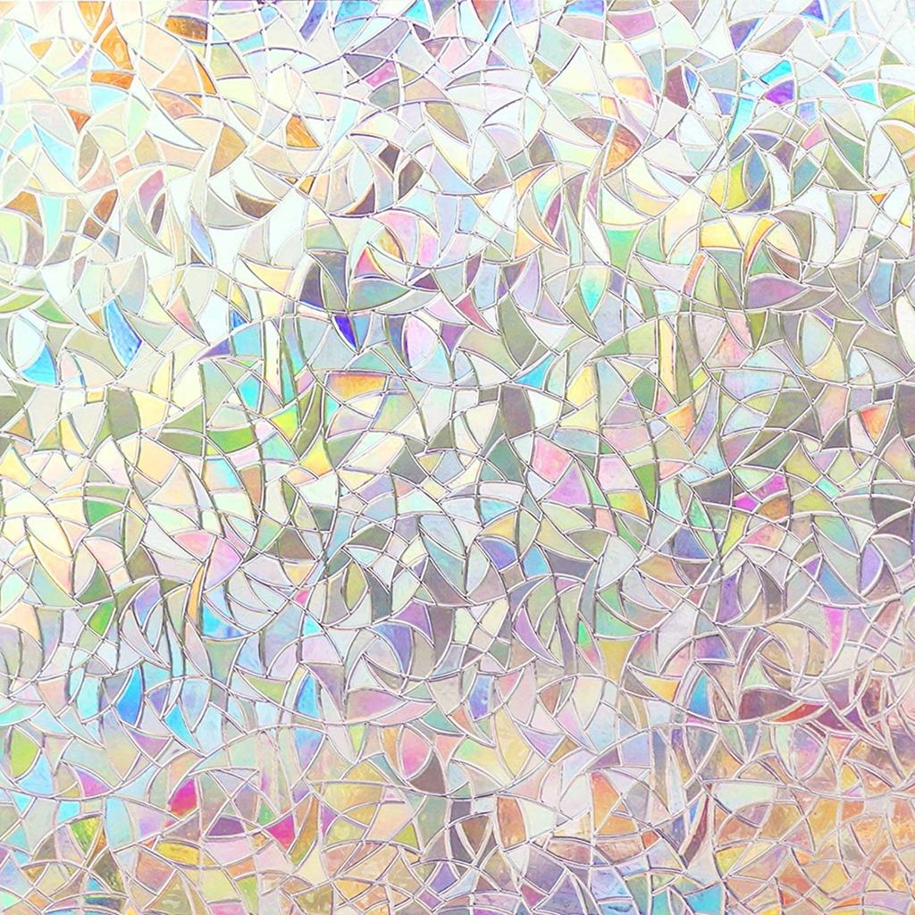 Privatsphäre Statischer Fensteraufkleber Vinyl 3D Aufkleber Glastür Isolierung Regenbogen UV-Schutz