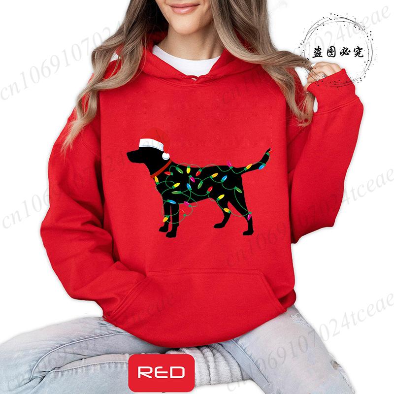 Christmas Dachshund Printed Hooded Sweatshirt Merry Christmas Women's Loose Hoodies Xmas Dog Cartoon Anime Hoody Clothing