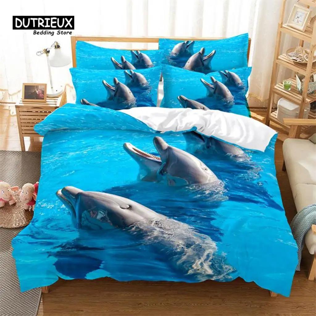 White Tiger Bedding Set 3Pcs Duvet Cover Soft Comfortable Breathable For Bedroom Guest Room Decor