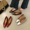 2025 New Autumn Shallow Fold Low Slope Heel Foot Cover Commuter Work Women's Single Shoes Soft Sole Women's Shoes
