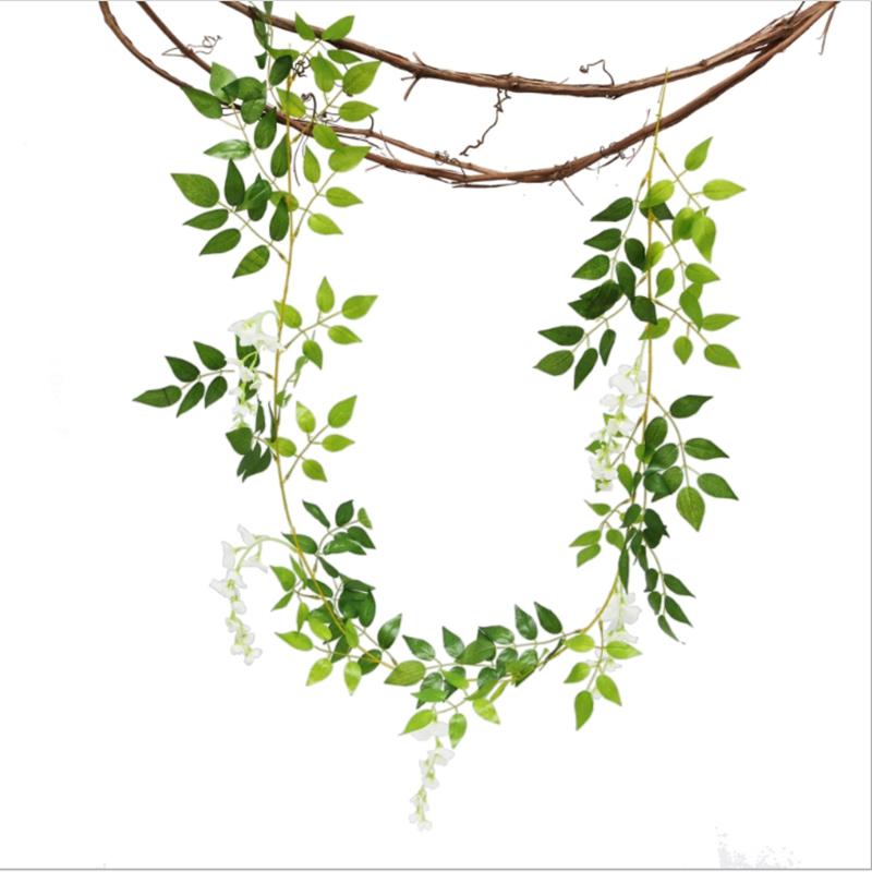 

2 метра Листья Гортензии Лоза Свадебные Декоративные Растения Настенная Композиция Домашнее Украшение Ванной Комнаты Аксессуары Искусственные Цветы белый