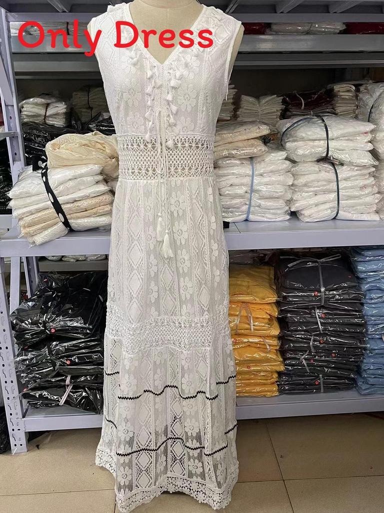 Bohemian Summer Dress With Lace Patching For Casual Womens Wear