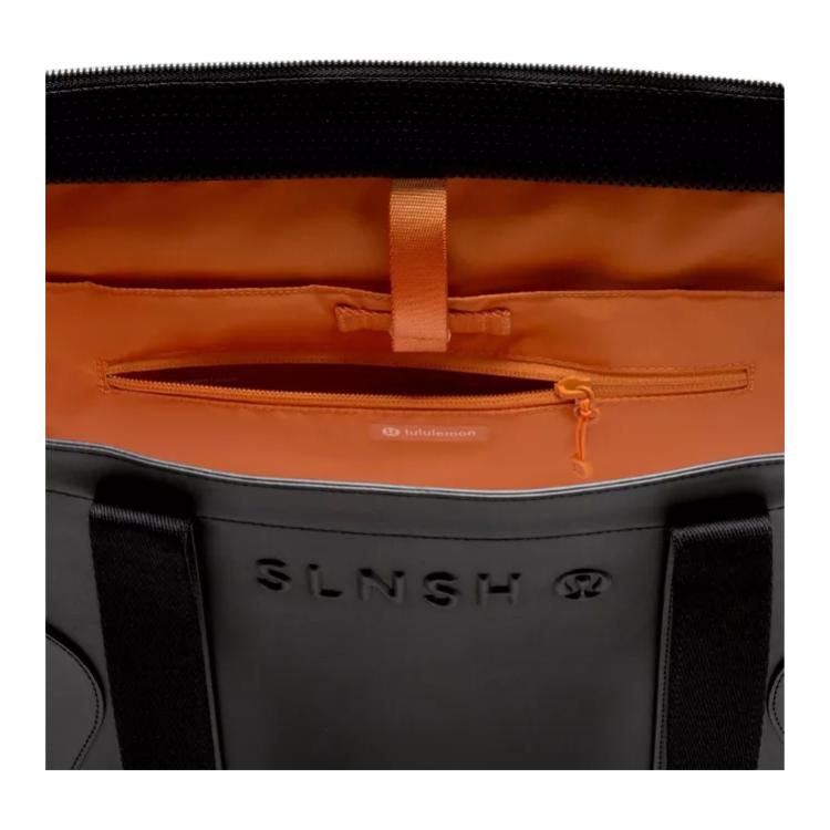 Lululemon 25L Stylish Versatile Recycled Polyester Tote Bag Unisex tote Black Orange LU9CEXS-68722