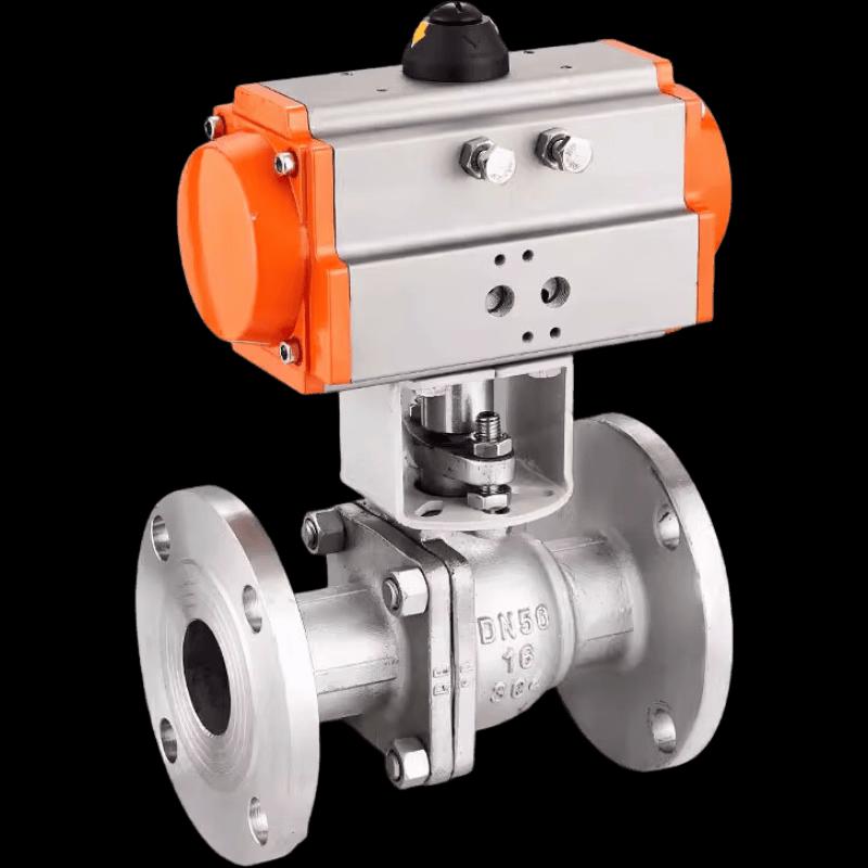 304 Stainless Steel Pneumatic Flange Ball Valve