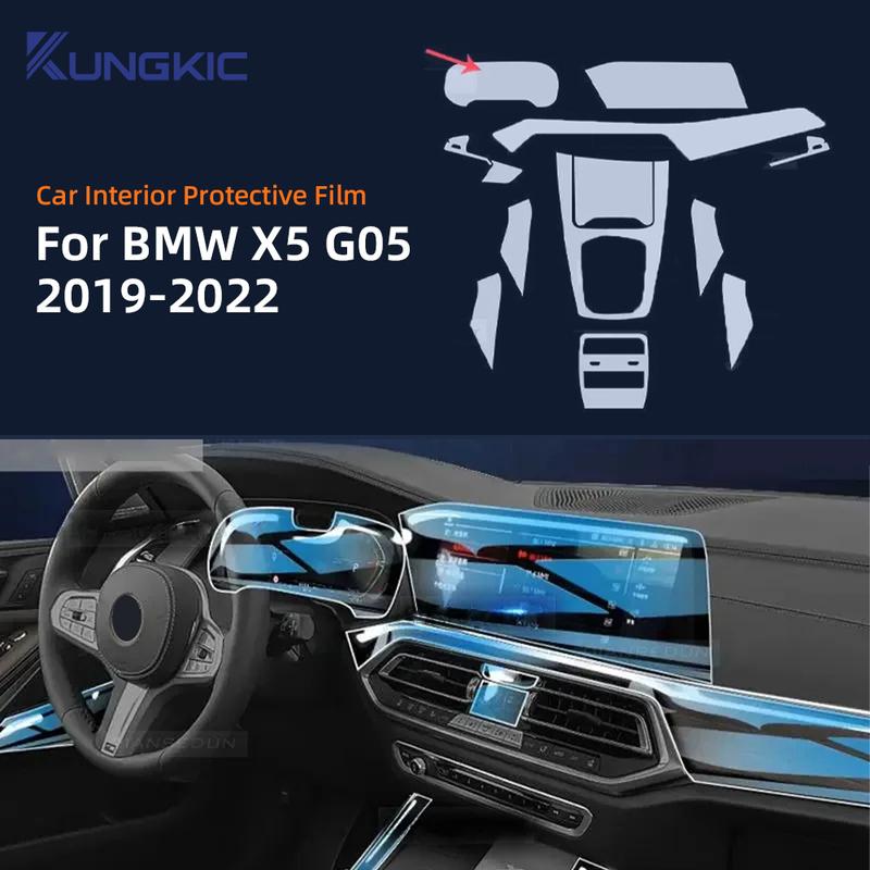 For BMW X5 G05 - TPU Gearbox Panel Navigation Automotive Interior Screen Protective Cover Film Anti-Scratch Sticker