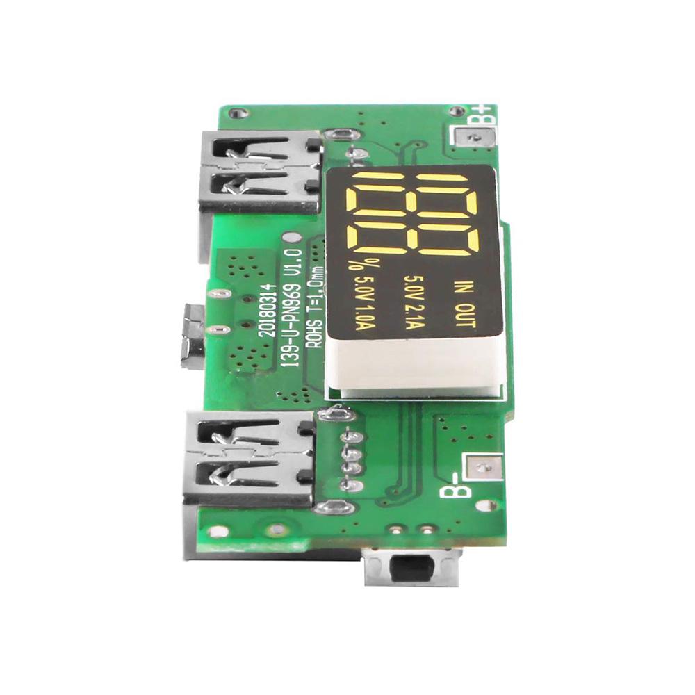 Lithium Battery Charger Board LED Dual USB 5V 2.1A 1A 2.4A Micro USB Mobile Power Bank 18650 Charging Module