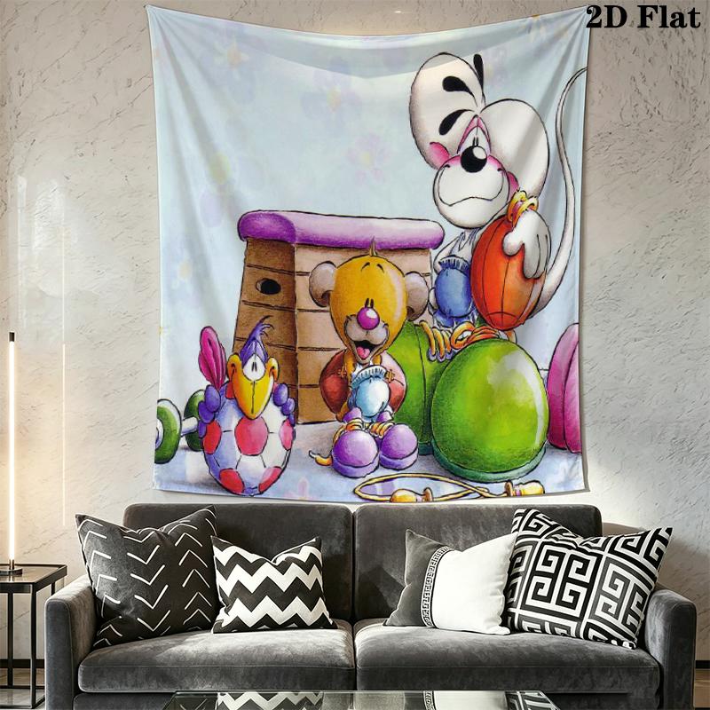 diddl Wall Tapestry Aesthetic Wall Hanging Printed Fabric Blanket Decorative Tapestries for Bedroom Living Room Home Decor