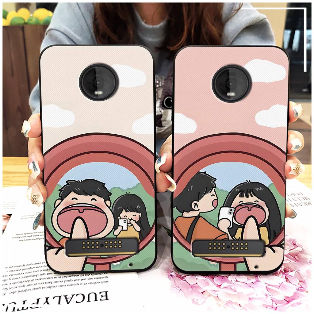Cartoon Stoßfestes Handyhülle Für MOTO Z4 Play Graffiti Modedesign Wasserdicht Schmutzabweisend Anti-Knock TPU Langlebig