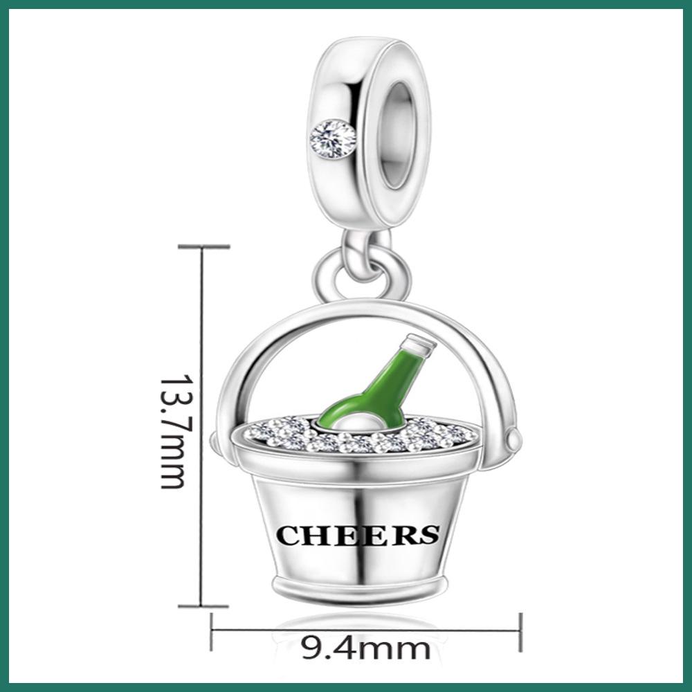 

S925 Silver Champagne Bead Pendant Bracelet Necklace DIY Craft Kit With Loose Beads And Charms
