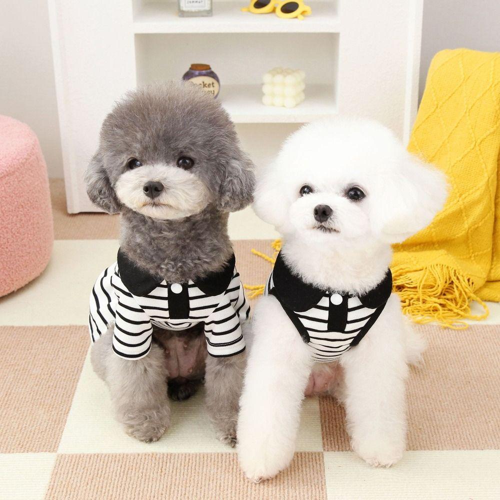 Breathable Dog Striped T-shirts Cute Pet Skirt Pet Chest Strap Dog Vest Harness  for Puppy Kittens