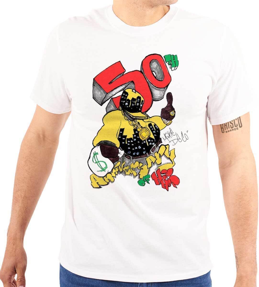 50th Anniversary of Hip Hop Bling Graphic T Shirt Men or Women XL белый