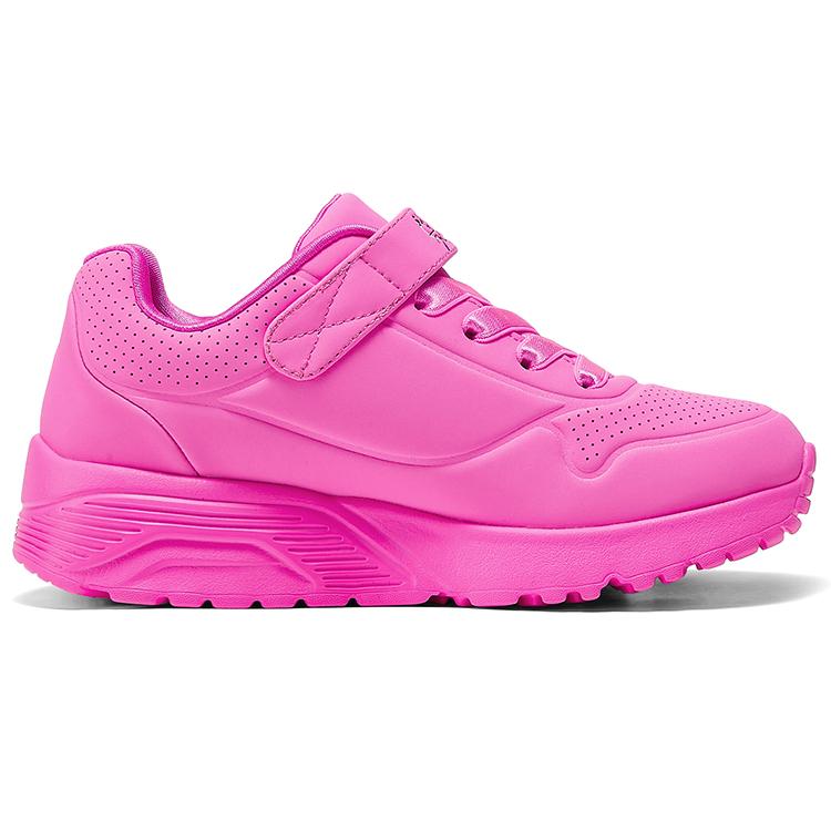Skechers Kids Uno Graffiti Comfortable Versatile Fashion Outdoor Slip Resistant Durable Low Top Kids Skate Shoes Bright Pink 314078L-HPMT
