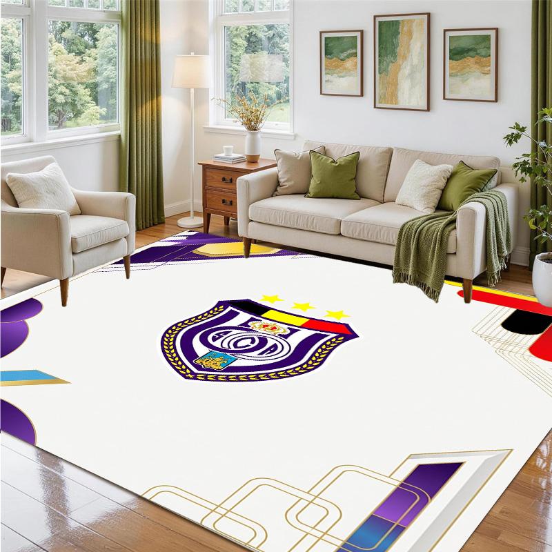 Anderlecht FC Design Crystal Velvet Rug Soft Decorative Mat for Bedroom Entrance