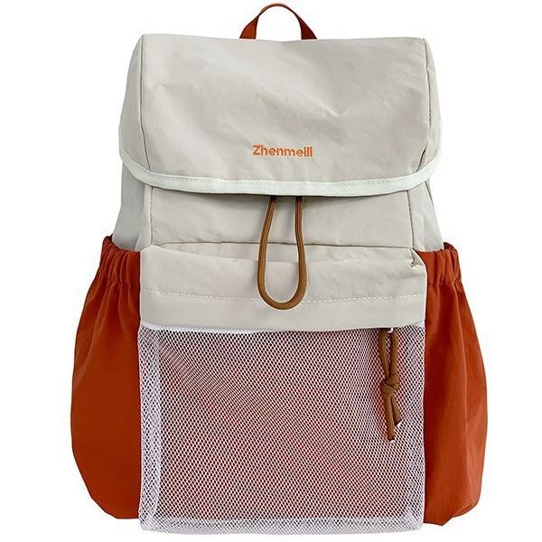 Schoolbag schoolbag orange color matching backpack couple model college student outdoor large capacity hiking commuter mountaineering backpack