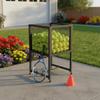 Rolling Tennis Basket Black Metal Storage Trolley Uncovered Top