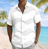 Herren Hemd mit Wellenlinien-Print, Kurzarm, Frühling Sommer Lässig, Pendler, Umlegekragen, Bluse, Locker sitzendes Oberteil