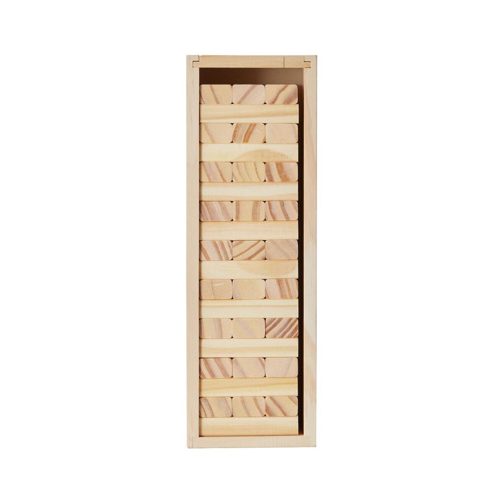Tumbling Timber Toy 54 Blocks Tumble Tower Blocks Game Pine Wood Crate