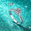 VENTFILLE  Copper Moissanite Classic Ring Diamond 0.5/1/2CT D Color For Women Engagement Wedding Band Jewelry