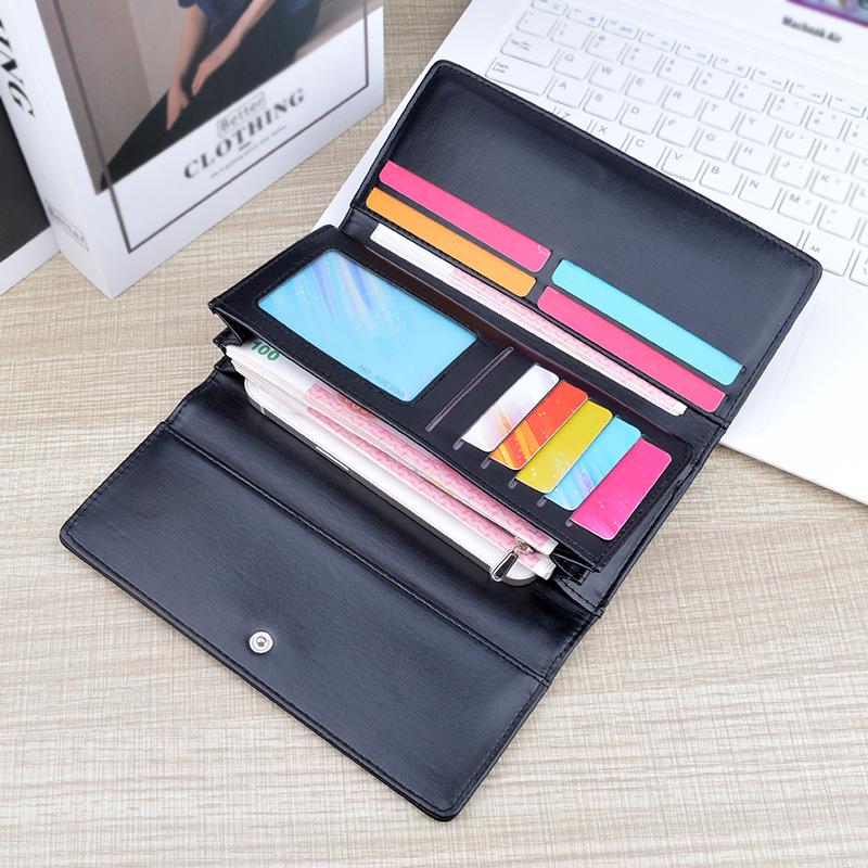 Women's Tri-Fold Leather Wallet - Long, Multi-Card Slot, Soft, Fashionable, Large Capacity Clutch